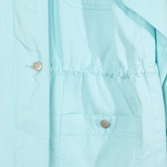 Denim and Co Windbreaker Small 70s Boho Retro Shacket Chore Jacket Gingham - Picture 8 of 12